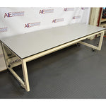 8' wide table on casters
