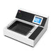 A laboratory tissue flotation bath with a digital touch screen display, heating element, and a glass basin.