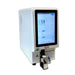 A white ultraviolet microscope slide printer with a 10-inch color touchscreen display and a barcode scanner. The brand 4E's USA is visible on the equipment.