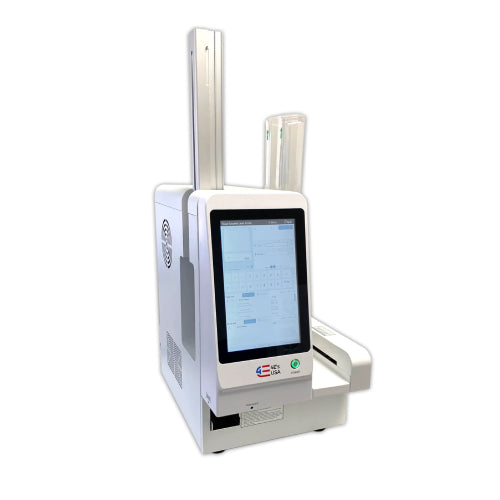 4E's Ultraviolet tissue cassette printer featuring a touchscreen display and vertical cassette hoppers