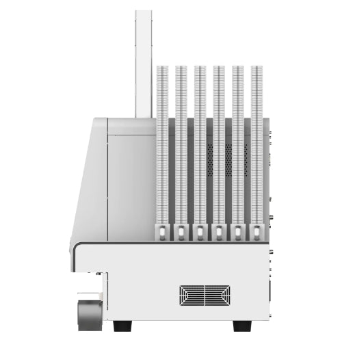 4E's Ultraviolet tissue cassette printer featuring a touchscreen display and vertical cassette hoppers