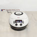 4E's USA high speed micro centrifuge ka straight-on front view, jisme digital LED display screen, control knobs, aur symmetric white dome housing seedhe angle se dikhai de rahe hain.
