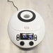 4E's USA high speed micro centrifuge ka top-down view, jisme upper lid window, brand logo, aur top control panel buttons aur knobs upar se saaf dikhai de rahe hain.   