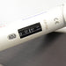 Close-up product view of the digital volume display window and calibration port on a 4E's USA Precipette 8-channel adjustable multichannel pipette (0.5-10uL), highlighting the white body and numerical readout against a neutral background
