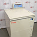 An alternative angled closed view of a Thermo Scientific Sorvall RC12BP Plus large capacity centrifuge, showing its closed lid, floor-standing cabinet, and top-mounted control panel console.