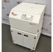An alternative angled view of a Beckman Coulter Allegra V-15R refrigerated benchtop centrifuge system available from American Instrument Exchange, showing the centrifuge unit mounted on top of a matching mobile storage cart with locking cabinet doors and caster wheels.