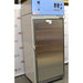 An alternative angled view of a Thermo Forma 3920 environmental chamber in front of an American Instrument Exchange backdrop, highlighting the side profile, stainless steel door, and blue control panel.