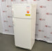 An alternative angled view of a VWR explosion-proof refrigerator/freezer combination unit, showing its white double-door exterior, recessed side handles, and safety warning labels.