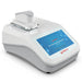 High front-angled view of Four E's Scientific micro volume spectrophotometer with fluorescence on a white background