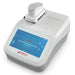 High front-angled view of Four E's Scientific micro volume spectrophotometer with fluorescence on a white background