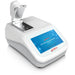 Front-angled view of Four E's Scientific micro volume spectrophotometer with fluorescence and open measurement arm on a white background