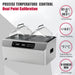 Promotional product graphic of the Four E's USA 24L Per4mance water bath detailing precise temperature control, dual point calibration, and key performance specs on a white and gray background