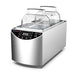 Front-angled studio view of the Four E's USA 5L Per4mance stainless steel water bath featuring dual inline chambers with clear gable covers, a front digital LED display panel, and touch controls on a white background
