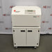 A front-facing view of a Beckman Coulter Allegra V-15R refrigerated benchtop centrifuge system available from American Instrument Exchange, showing the centrifuge unit mounted on top of a matching mobile storage cart with locking cabinet doors and caster wheels.