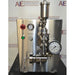 Front view of Avestin EmulsiFlex-C3 high-pressure homogenizer with stainless steel housing and pressure gauges