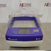 A front view of a blue and off-white Proteome Systems ElectrophoretIQ3 featuring a clear hinged lid, front display screen, and ElectrophoretIQ3 branding against an American Instrument Exchange backdrop.