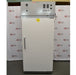 A front-facing view of a Thermo Forma 3940 refrigerated environmental chamber in front of an American Instrument Exchange backdrop, showing its solid white exterior door, side handle, and top grey control console with digital displays and switches.