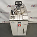 High-angle perspective of Yamato Scientific SM511 vertical steam sterilizer autoclave with top clamp lid