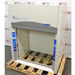 A high-angled view of a Labconco Protector Premier chemical fume hood on a wooden pallet in front of an American Instrument Exchange backdrop, displaying the upper panel, Premier logo, interior workspace, and front control side posts.