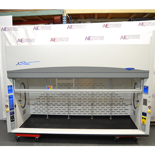 Front view of Labconco Protector XStream 8-foot chemical fume hood with glass sash raised
