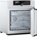 Open Memmert UF110 laboratory oven showing interior stainless steel chamber and SingleDISPLAY control panel