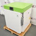 Three-quarter studio view of a Stirling Ultracold SU105UE undercounter ultralow freezer showcasing the heavy-duty latch handle and side panel details on a pallet.