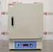 A straight-on front view of a Thermo Scientific PR305225M Precision mechanical convection oven resting on a stainless steel tabletop in front of an American Instrument Exchange backdrop