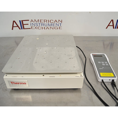 Thermo Scientific MaxQ 2000 Plus CO2-Resistant Orbital Shaker placed on a table, predominantly white in color with the brand 'Thermo' visible on the front, alongside a digital control device.