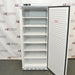 Front view of an ABS -20C standard laboratory freezer with its solid door open, showcasing the interior wire shelving tiers and a textured inner door panel