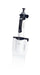 BRANDTECH Transferpette pro 8-channel multichannel pipette, 0.5 to 10 uL micro volume range, white handle with grey accent plunger and clear micropipette tips attached