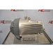 Full side profile view of an Edwards nXDS6i dry scroll vacuum pump resting on a metal cart, showing its finned casing, grey motor cover, and top lifting eyelet