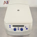 High-angle front product view of an Eppendorf 5427R refrigerated microcentrifuge, showcasing the closed top lid, central viewing port, and front digital operational control panel
