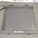 Top-down product view of a Global Industrial 318506 drum scale with an LCD indicator, showcasing the heavy-duty diamond plate platform, integrated ramps, and branding on the front edge