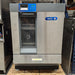 Front product view of a Labconco FlaskScrubber 4420330 laboratory glassware washer, highlighting its stainless steel housing, blue control panel with a digital display, viewing window, and lower access panel