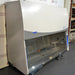 Left angled perspective view of a Labconco Purifier Logic+ biosafety cabinet on a rolling platform displaying the side panel, front glass sash, and upper control housing