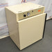 Front angled perspective view of a Napco E Series 301 incubator, featuring an off-white cabinet body, top-mounted control panel with a rotary dial and analog gauge, and the front door slightly ajar