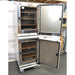 Front perspective view of a stacked pair of Thermo Heracell VIOS 160i CO₂ incubators on a rolling stand with both doors open revealing internal shelving and chambers