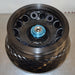 Top-down view of an open Thermo Scientific Fiberlite F14-14x50cy carbon fiber centrifuge rotor, revealing the internal sample tube cavities, woven composite interior, and central locking hub mechanism