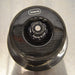 Top-down view of a Thermo Scientific Fiberlite F21S-8x50Y carbon fiber centrifuge rotor resting on a stainless steel surface featuring a BioSeal lid and central locking knob