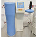 Front view of a Thermo GenPure Pro UV/UF water purification system unit, showcasing the prominent blue front housing, digital control screen with Thermo Scientific branding, and dispensing valve handle   