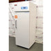 Right angled perspective view of Thermo Scientific TSFMS2305A flammable material storage refrigerator showing solid door, side paneling, vertical handle, and top digital control console
