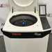 Thermo Sorvall Lynx 6000 superspeed refrigerated centrifuge ka rotor chamber view, jisme open lid, interior rotor chamber, aur central blue locking assembly saaf dikhai de rahe hain.   