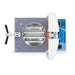 Front angle product view of a Tuttnauer 2540MK 23L Manual KwiKlave autoclave with its front door swung open, showing the orange door gasket, cylindrical stainless steel inner chamber, and loaded internal instrument trays