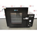 USA Lab USA-VO-34-UL vacuum oven with black exterior, glass window door showing interior shelves, digital temperature controller, and pressure gauge