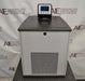 Front view of VWR model 89203-010 heated and refrigerated circulating bath displaying front ventilation grille, bath lid with handle, and top digital controller
